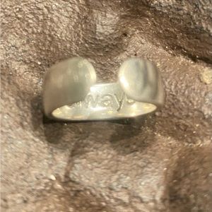 Silver band with Always engraved on the inside